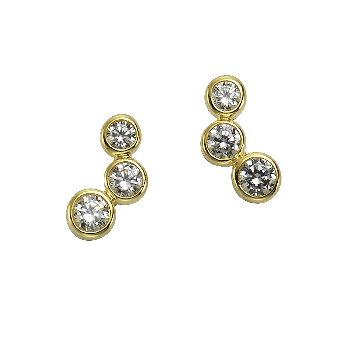 Ohrstecker 333- Gold 6x Zirkonia weiß