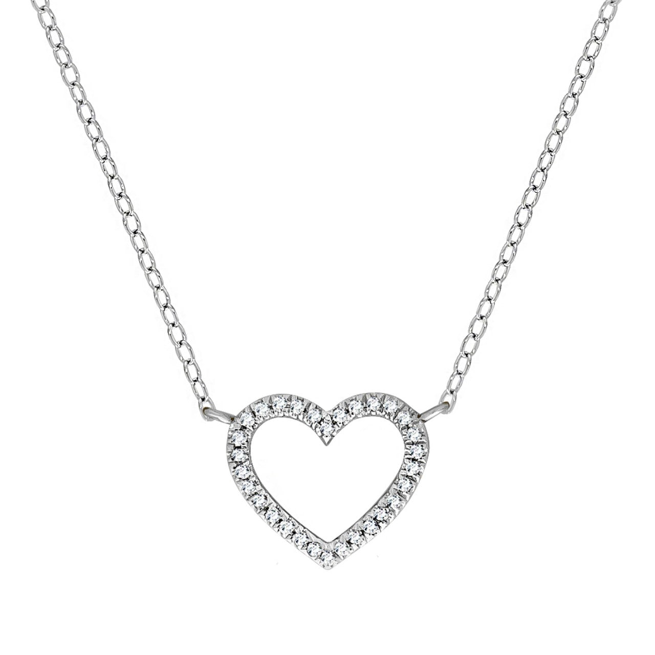Necklace heart 585 white gold 9.5mm