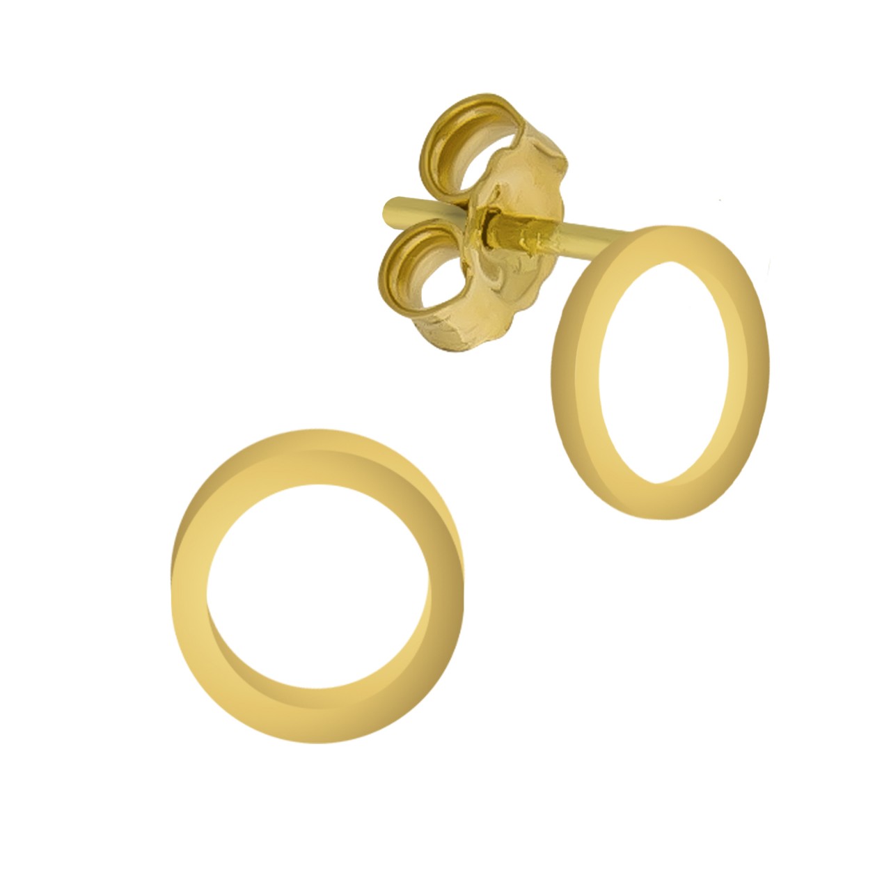Stud earrings 333 yellow gold shiny 7mm