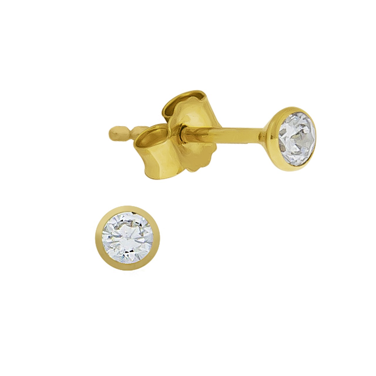 Ohrstecker 585- Gelbgold Zirkonia 3,0mm