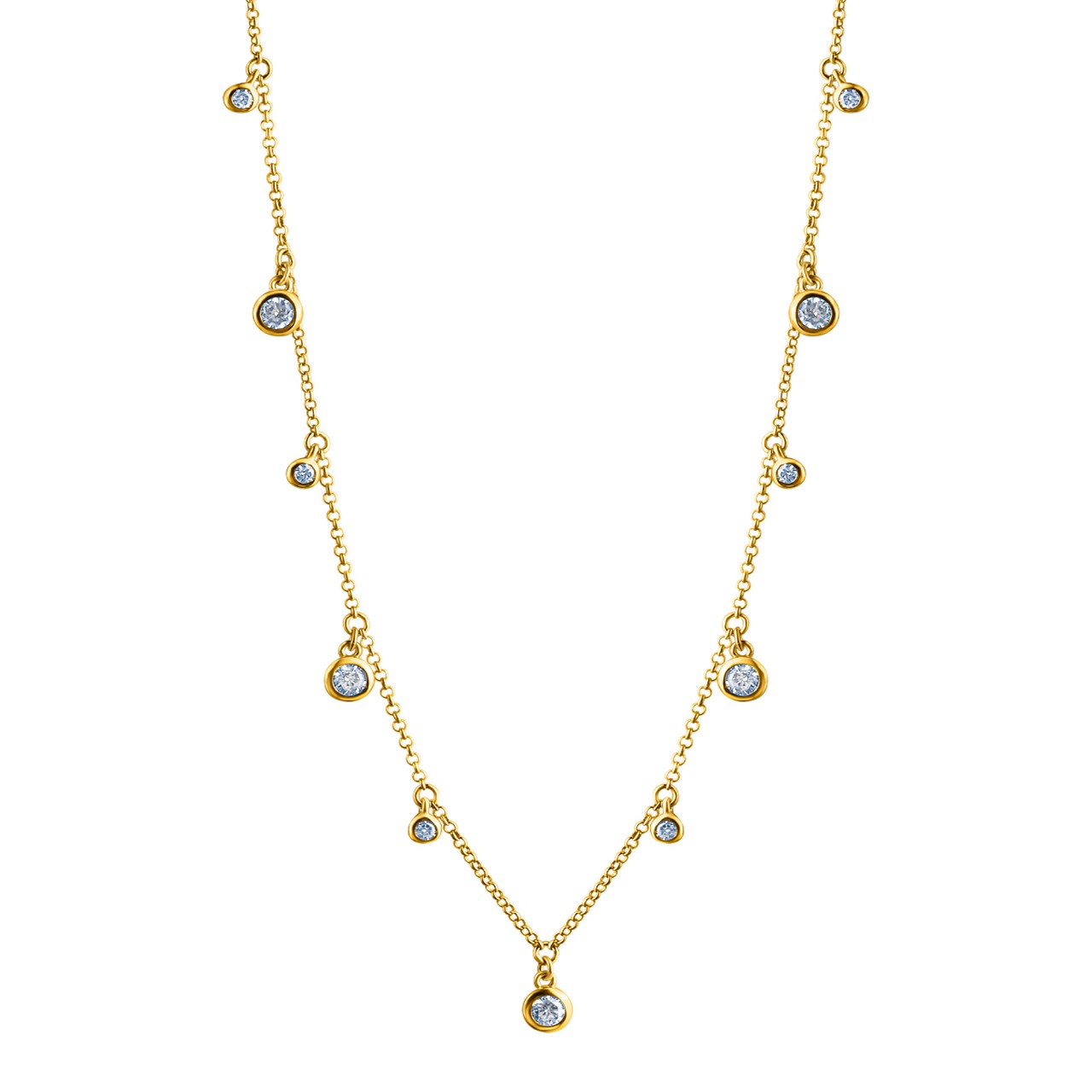 Collier 925- Sterling Silber vergoldet Zirkonia 40+5cm