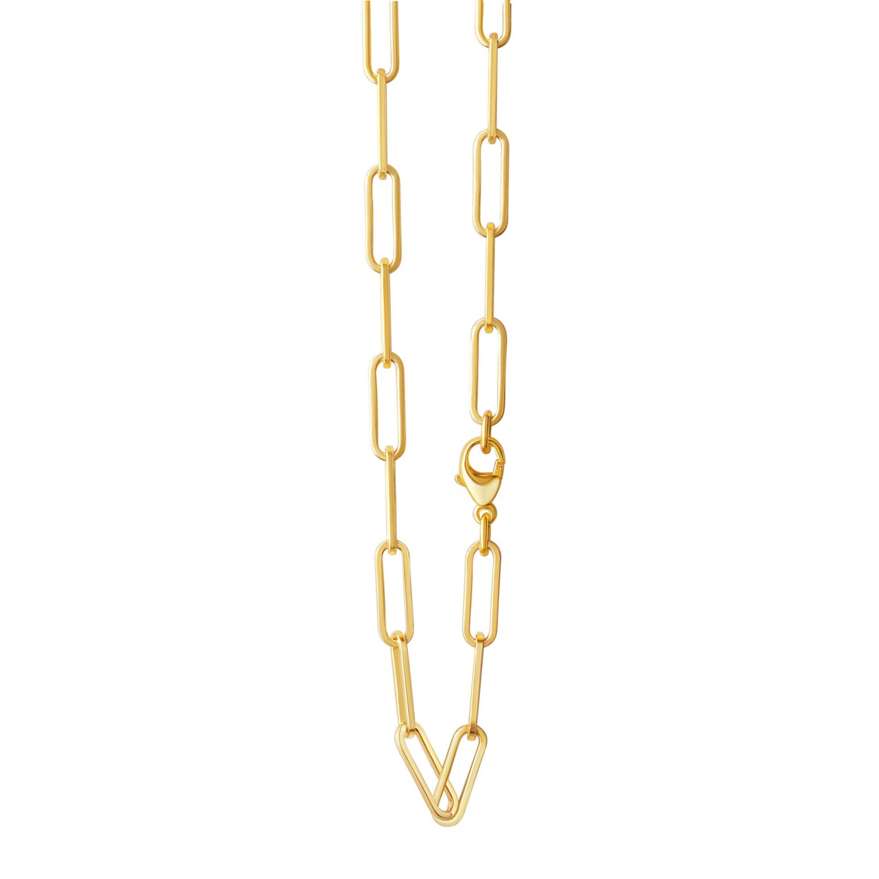 Collier 925- Sterling Silber vergoldet Gliederkette 4,8mm