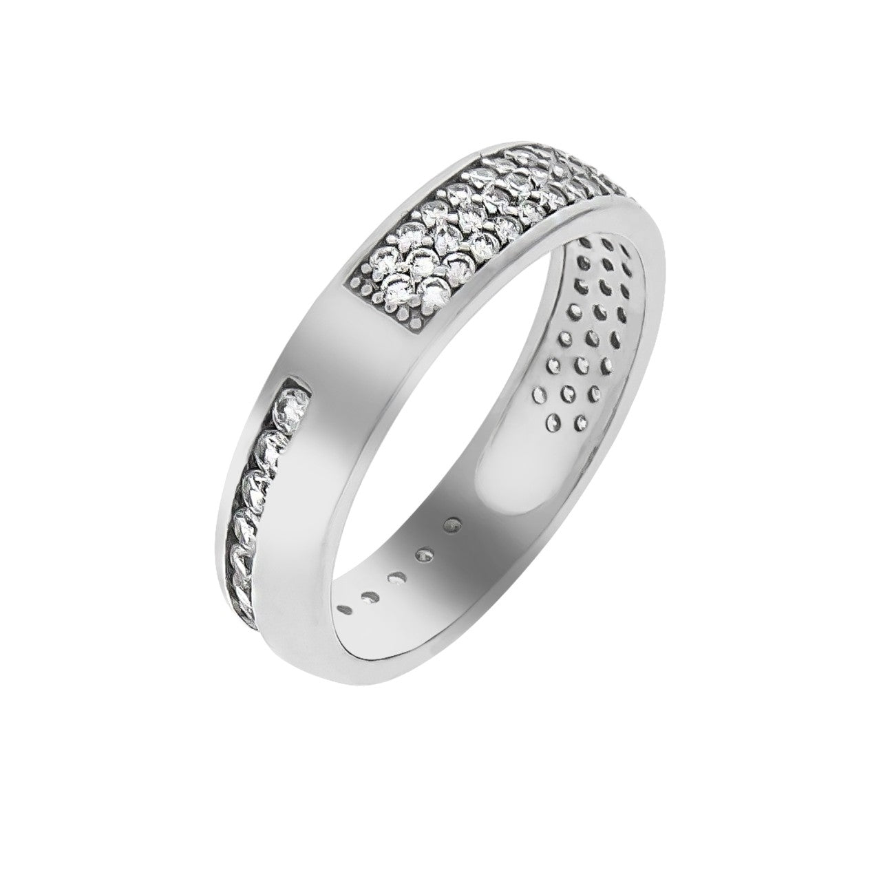 Ring 925- Sterling Silber rhodiniert Zirkonia 5mm