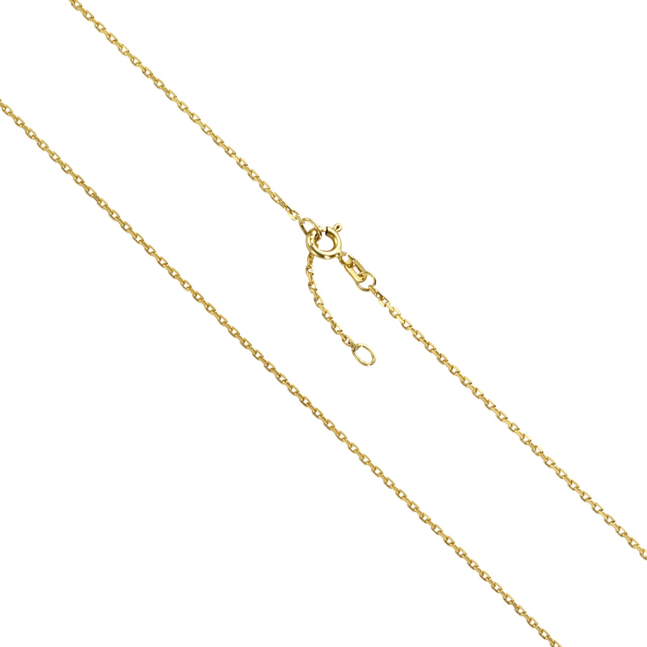 Necklace 333- gold anchor chain 4-edged 1mm