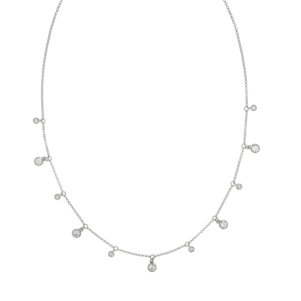 Necklace necklace 925 silver rhodium-plated zirconia 3.5mm