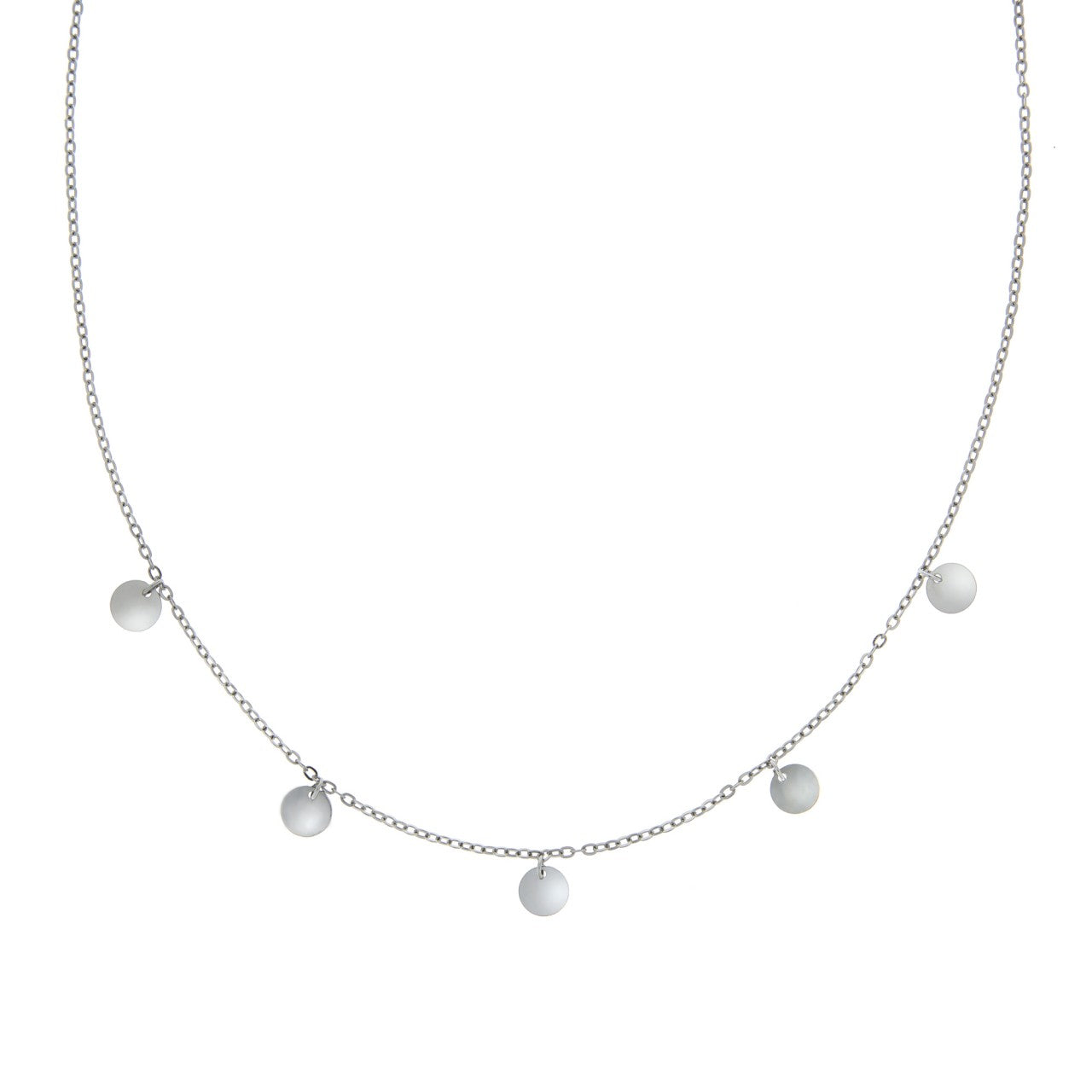 Necklace 925 sterling silver rhodium plated 6mm