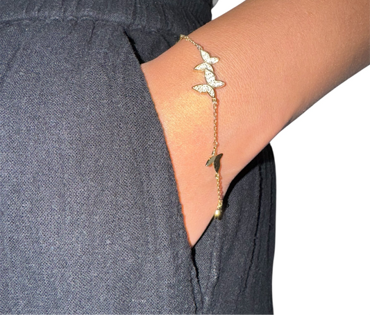 Schmetterling Armband 925- Sterling Silber 18+3cm