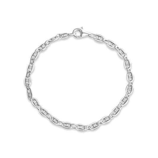 Armband 925-Sterling Silber Schiffsankerarmband glanz weiß 4,3mm