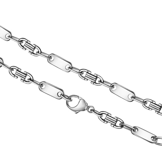 Collar plata de ley 925 cadena fantasía blanca 6mm