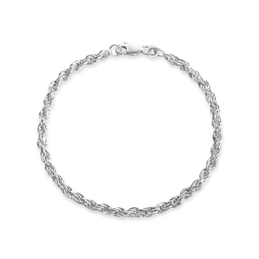 Pulsera cordón de plata de ley 925