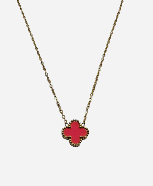 Kleeblatt Halskette 18K Gold plating Rosa