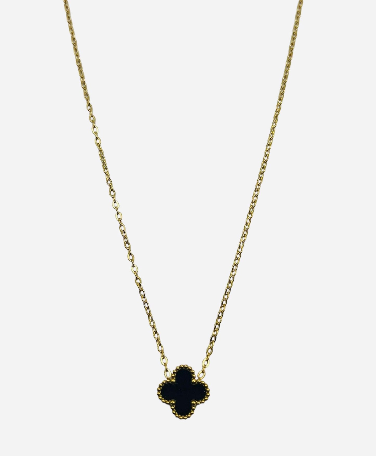 Kleeblatt Halskette Gold plating 18K Schwarz