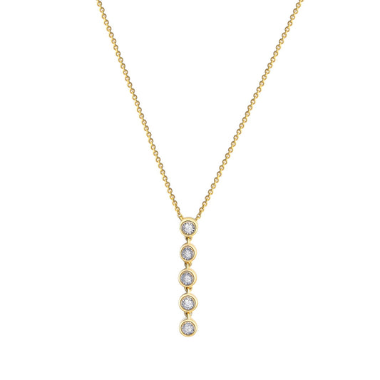 Anhänger inklusive Kette aus 585- Gelbgold zweifarbig Brillanten 3,7mm