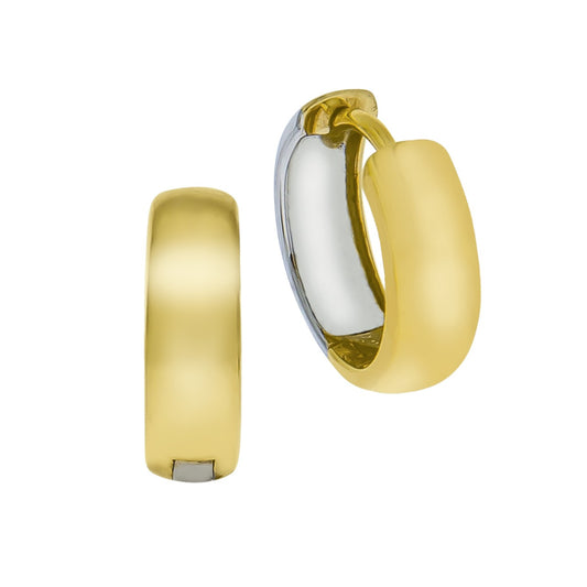 Pendientes de aro plegables oro amarillo 333/oro blanco 4mm