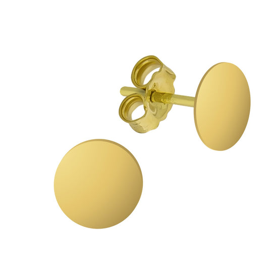 Pendientes de botón oro amarillo 375 6 mm