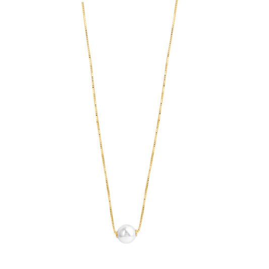 Necklace 375 yellow gold with freshwater pearl 7mm