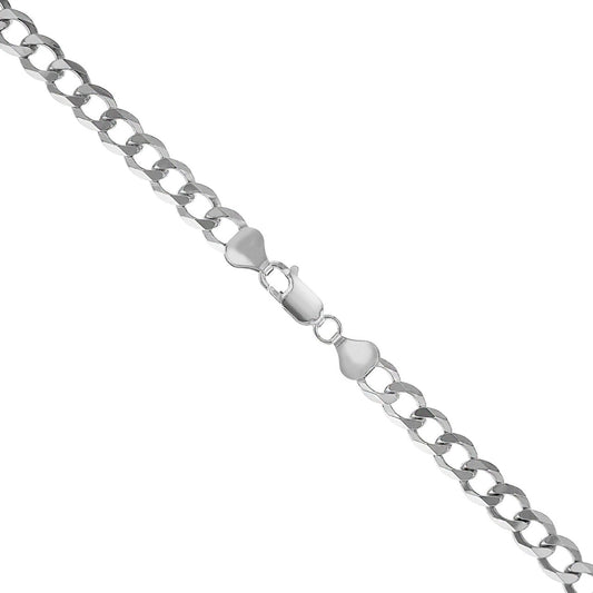 Collar Plata de Ley 925 Cadena Curvada Eslabón Cubano 6.8mm
