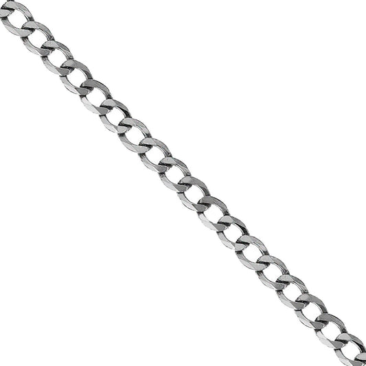 Collar Plata de Ley 925 Cadena Curvada Eslabón Cubano 7.5mm