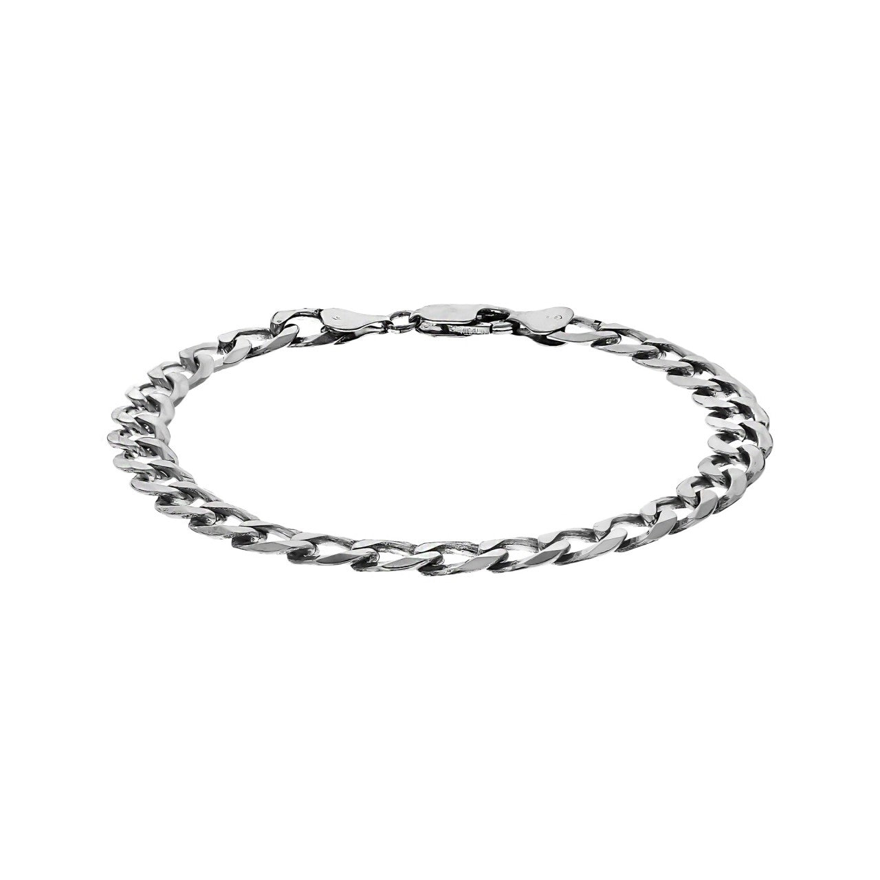 Pulsera Plata de Ley 925 Brazalete Eslabón Cubano 7.5mm