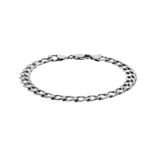Pulsera Plata de Ley 925 Brazalete Eslabón Cubano 7.5mm