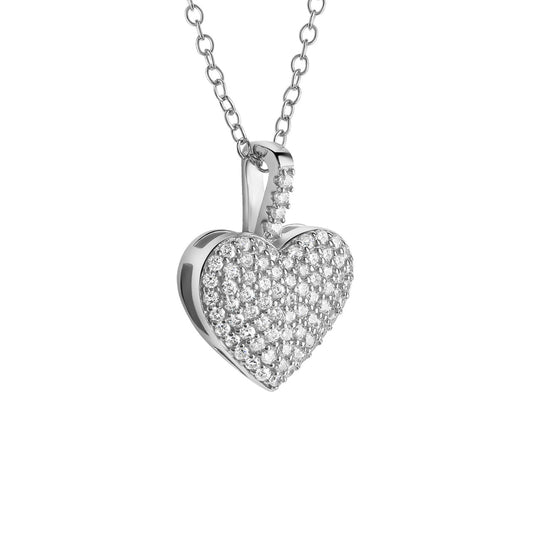 Anhänger inklusive Kette 925-Sterling Silber rhodiniert Zirkonia 11,5mm