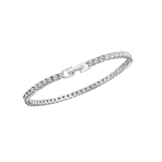 Pulsera plata de ley 925 rodiada circonitas 18,2cm