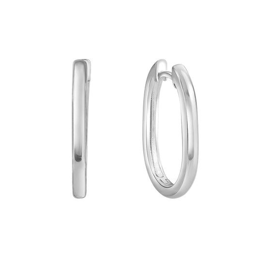 Pendientes de aro plegables plata de ley 925 rodiada 2,0 mm