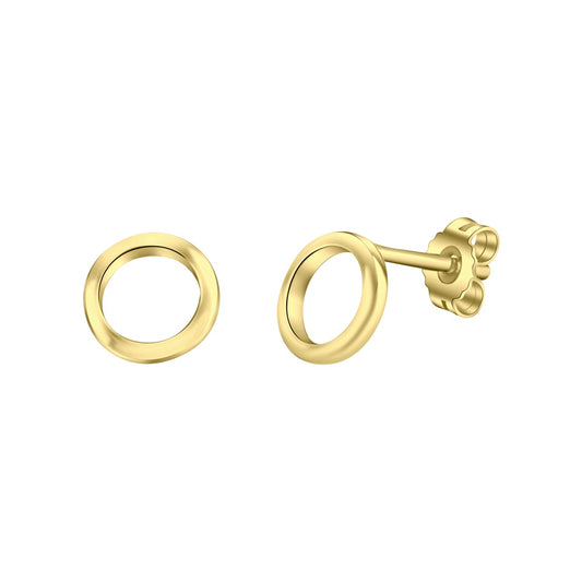 Pendientes plata de ley 925 chapada en oro 7mm