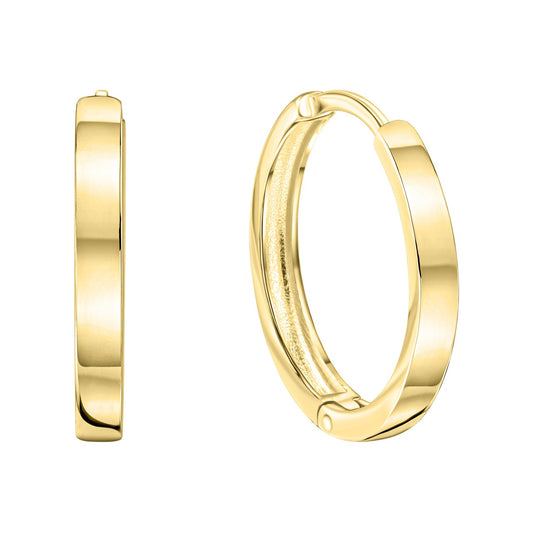 Pendientes de aro plegables oro amarillo 375 mate/brillante 2mm