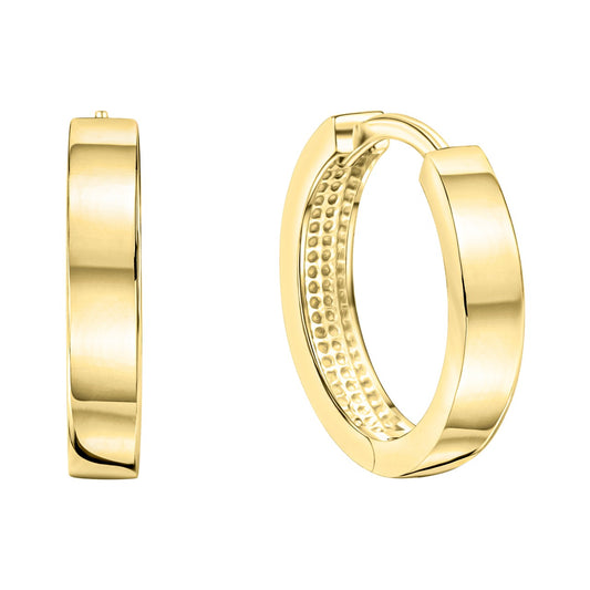 Pendientes de aro plegables oro amarillo 585 brillante 2,5 mm