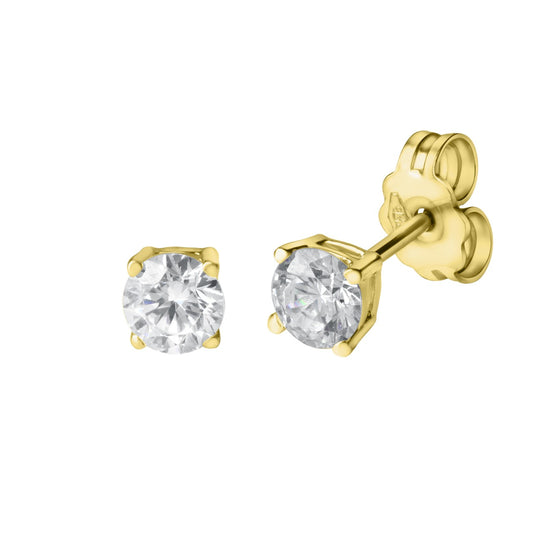 Ohrstecker 375- Gelbgold Zirkonia 4,2mm