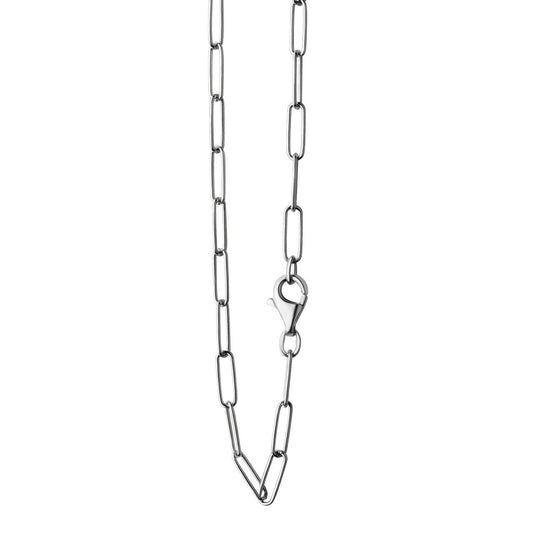 Collar cadena de eslabones de plata de ley 925 blanco brillante 3,5 mm