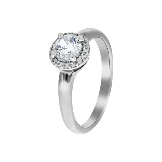 Ring 925- Sterling Silber rhodiniert Zirkonia 1,5mm