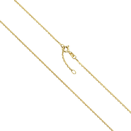 Necklace 333- gold anchor chain diamond-coated 1mm