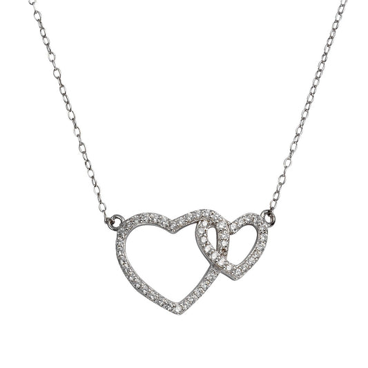 Collier 925- Silber rhodiniert Herz 17mm