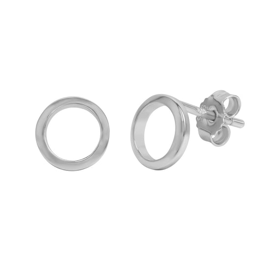 Pendientes de plata 925 rodiada redondos 7 mm